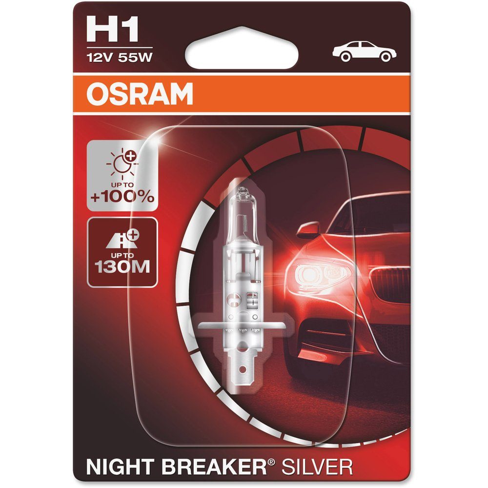 Osram H1 Breaker® Auto Night Silver Halogen voelkner KFZ-Ersatzleuchte 64150NBS-01B selection Leuchtmittel