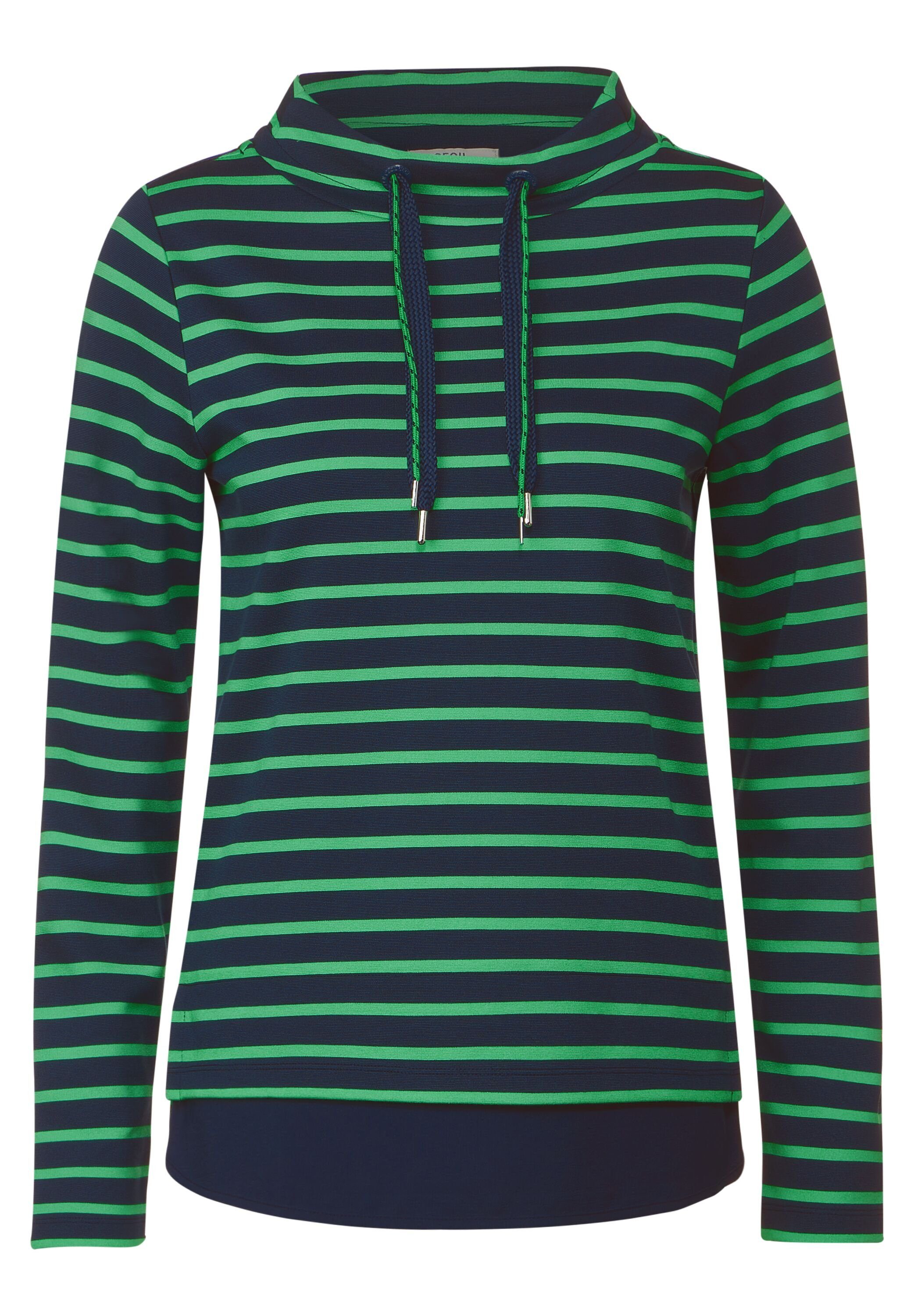 CECIL 2-in-1-Langarmshirt mit Tunnelzugband am Kragen