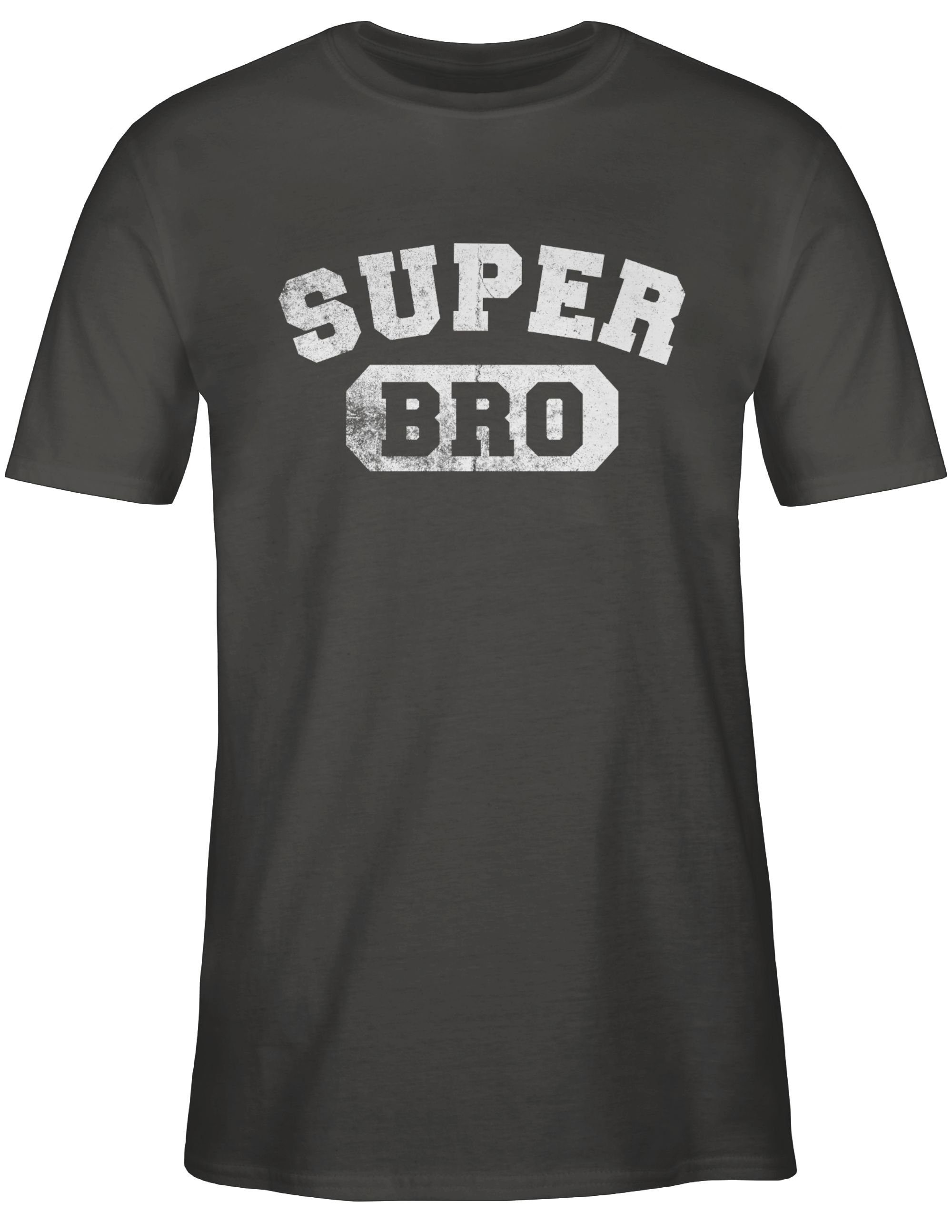 Shirtracer T-Shirt Super Bro Weihnachten 03 Bruder Dunkelgrau Geschenkidee Brother Geschenk Bruder