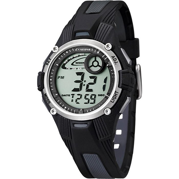 CALYPSO WATCHES Digitaluhr Calypso Kinder Uhr K5558/6 Kunststoffband (Armbanduhr) Damen/Herren Armbanduhr rund PURarmband schwarz Sport