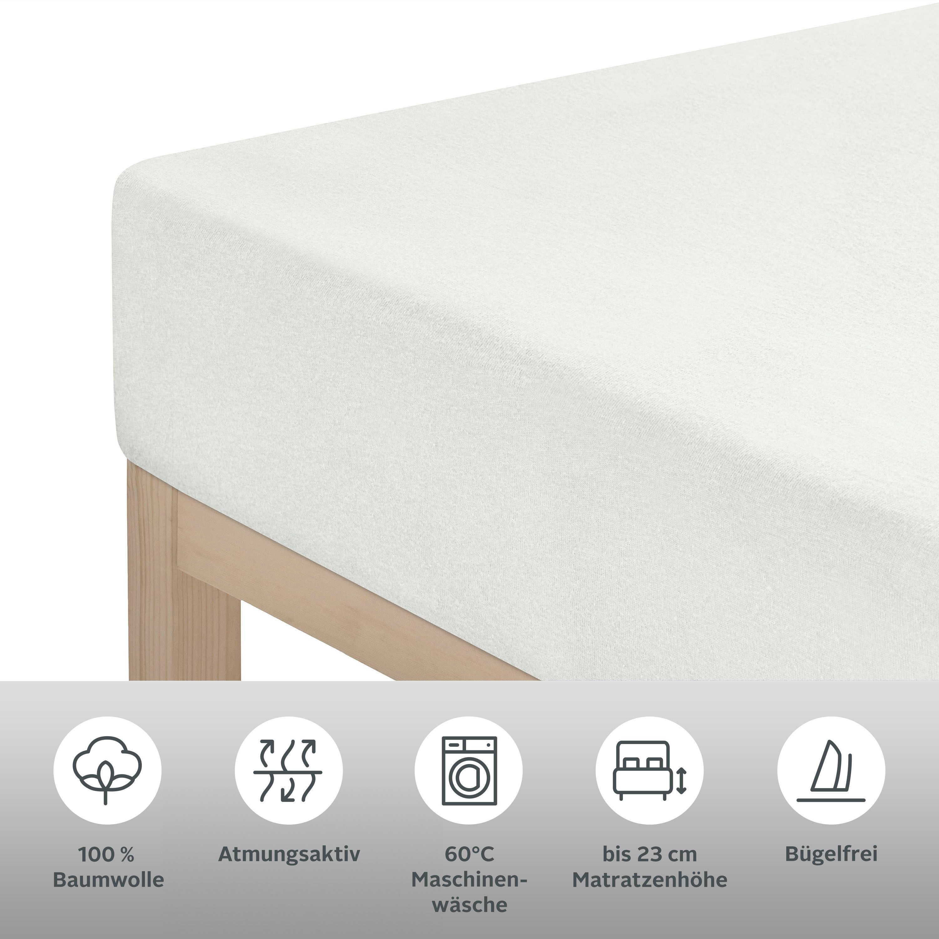 LeGer Home by Lena Gercke Spannbettlaken ANISA Jersey aus 100% Baumwolle, 150 g/m², Jersey, Gummizug: rundum, (1 Stück), Premium Bettlaken für Matratzen bis 23 cm Höhe, perfekter Sitz