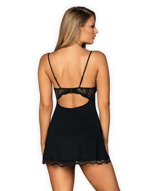 Obsessive Negligé Negligee Luvae schwarz mit String elastisch transparent (2-tlg)