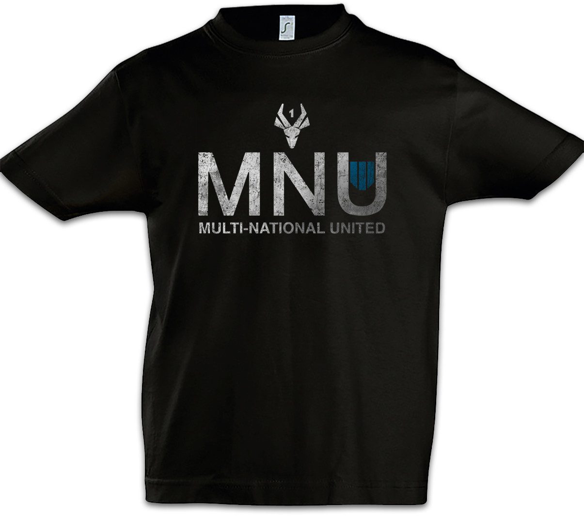 Print-Shirt Mnu Logo Kinder T-Shirt District Multi-National 9 United Zeichen Sign