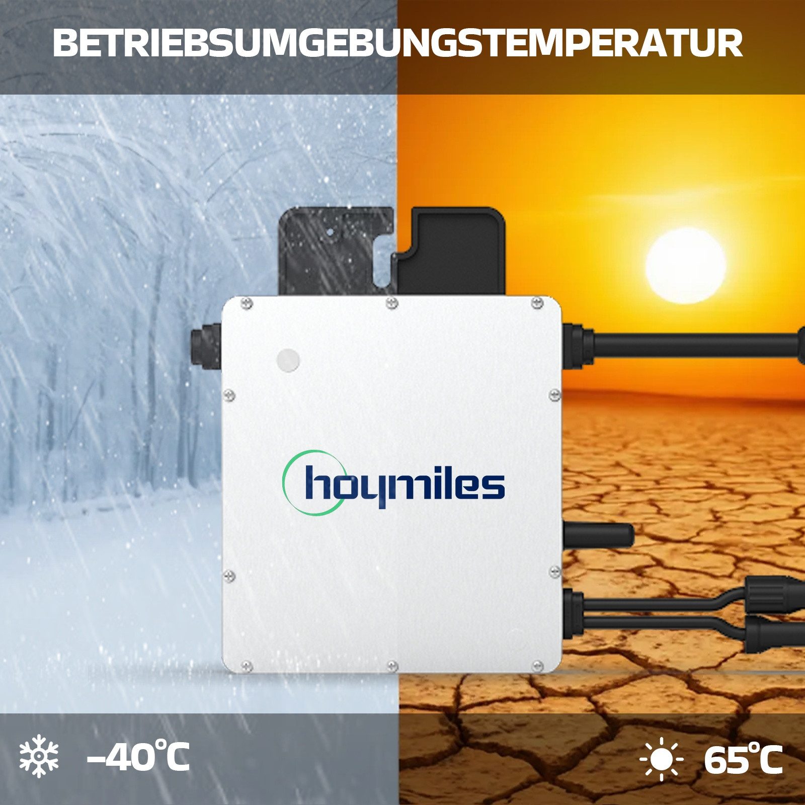 SUNNIVA Wechselrichter Hoymiles Mikro-Wechselrichter 400 W HM-400, (für Balkonkraftwerk & PV-Anlagen, IP67 wetterfest, 1 MPPT, Micro Inverter Plug & Play Instal – Bild 2 von 5