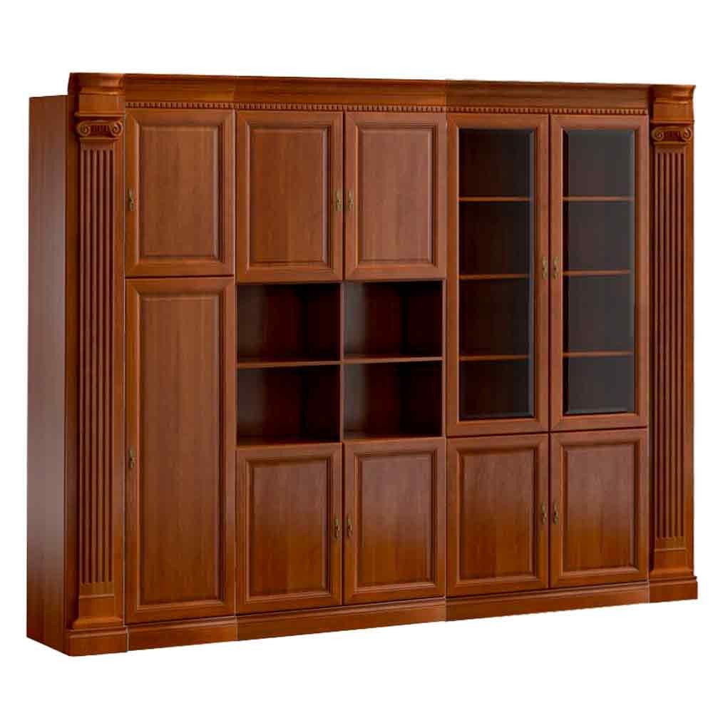 JVmoebel Aktenschrank Brauner Massivholz Büroschrank Designer Arbeitszimmer Luxus Schränke (Büroschrank) Made in Europa