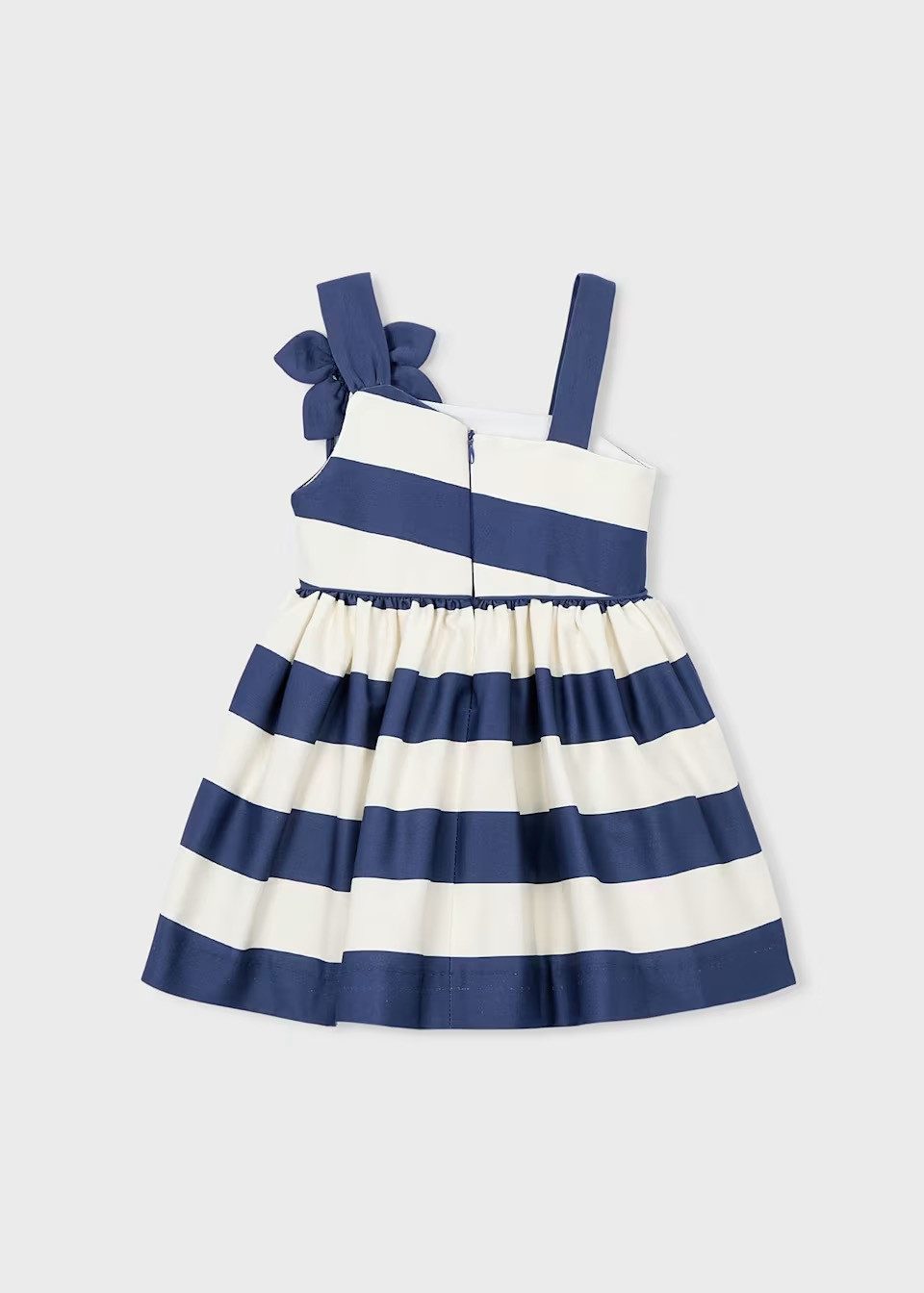 Mayoral Sommerkleid Mädchen Kleid asymmetrisch mit floralem Print Blau-Weiß (3924-91)