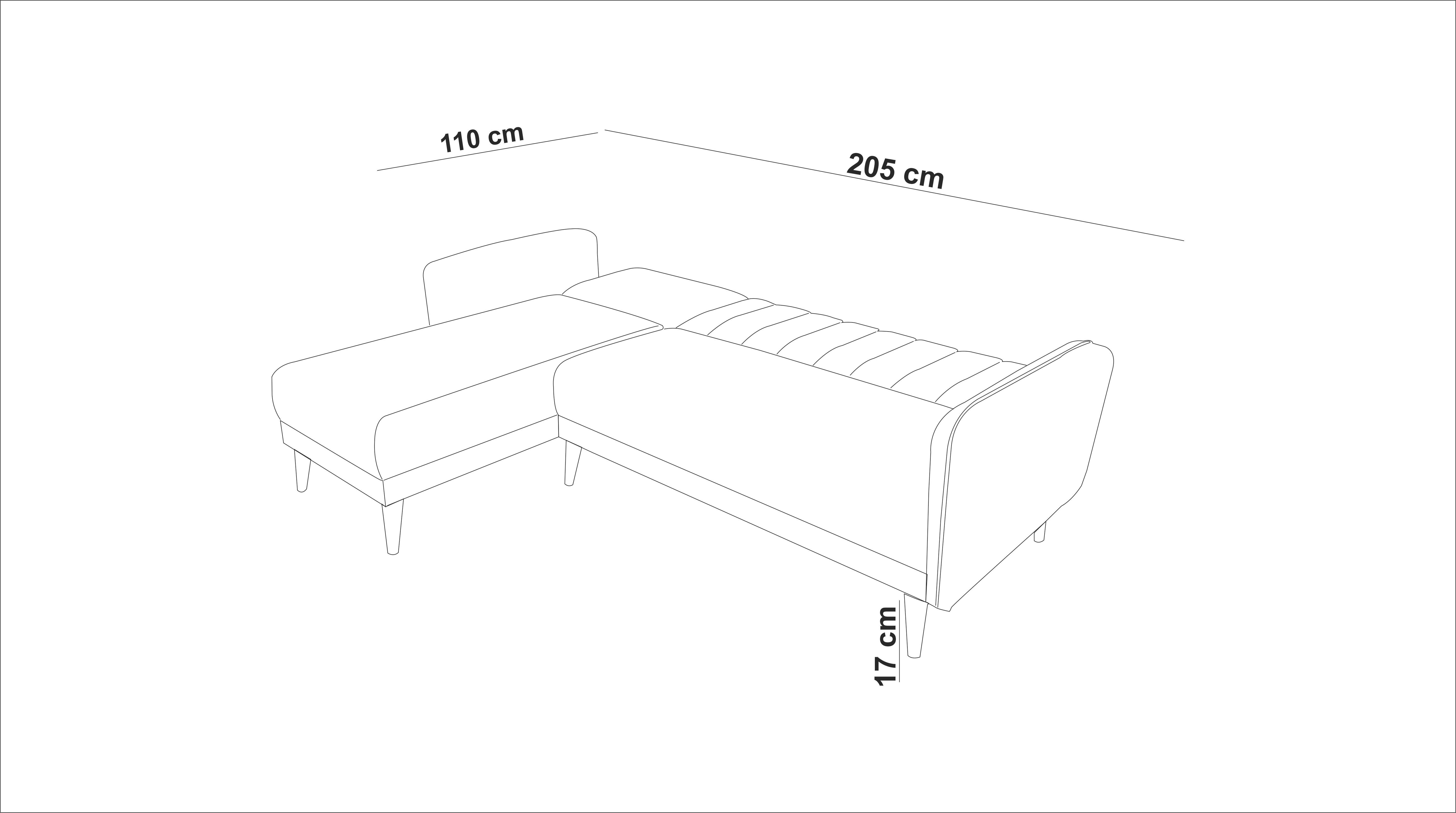Grau Relaxfunktion Mammo 85 Gozos Ecksofa, cm, mit 225 150 x Sitzgruppe Gozos Ecksofa x Couch, Bettfunktion