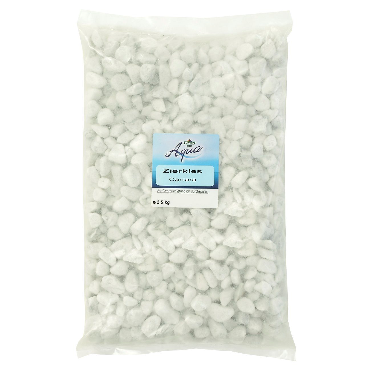 Dehner Aquarienkies Aqua Zierkies, Carara, Körnung grob, 6 x 2.5 kg, hochwertiger Aquariengrund