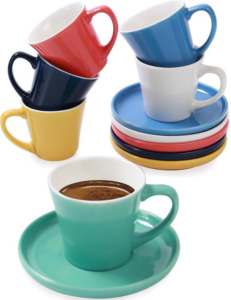 4er Set Doppelwandig Espressotassen aus Glas mit Henkel Spülmaschinenfest Hält lange warm 4er Set Doppelwandig Espressotassen aus Glas mit Henkel Spülmaschinenfest Hält lange warm
