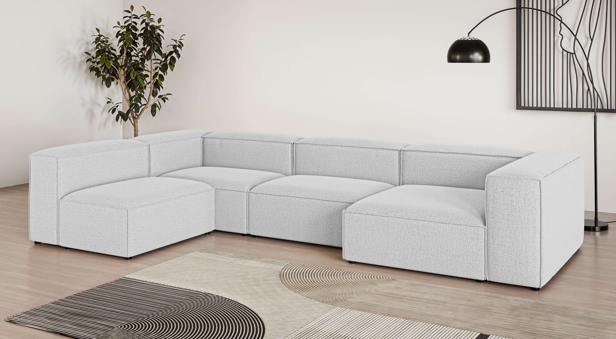 OTTO home Wohnlandschaft HAILY U-Form mit Ottomane links/rechts, Maße B/T/H: 360/200/72 cm, als Modul oder separat verwendbar, für individuelle Zusammenstellung