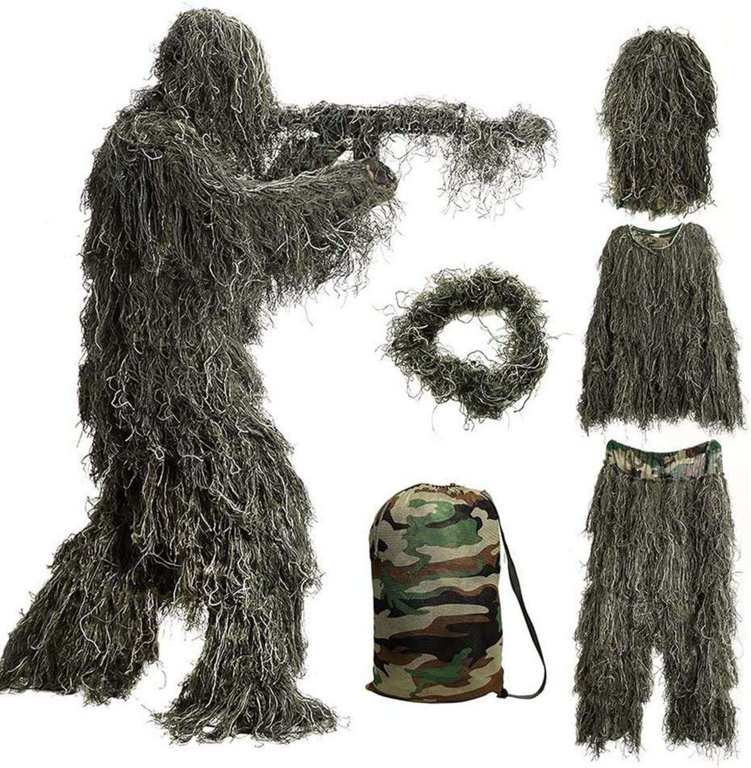 LuxusKollektion Campingstuhl Ghillie Suit Tarnanzug Jagd Camouflage Set Tarnkleidung Wald Wüste