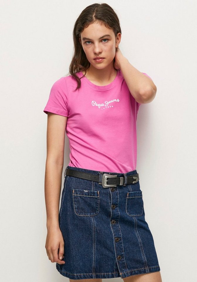 Pepe Jeans T-Shirt VIOLETTE in figurbetonter Passform und in schlichter  unifarbener Optik