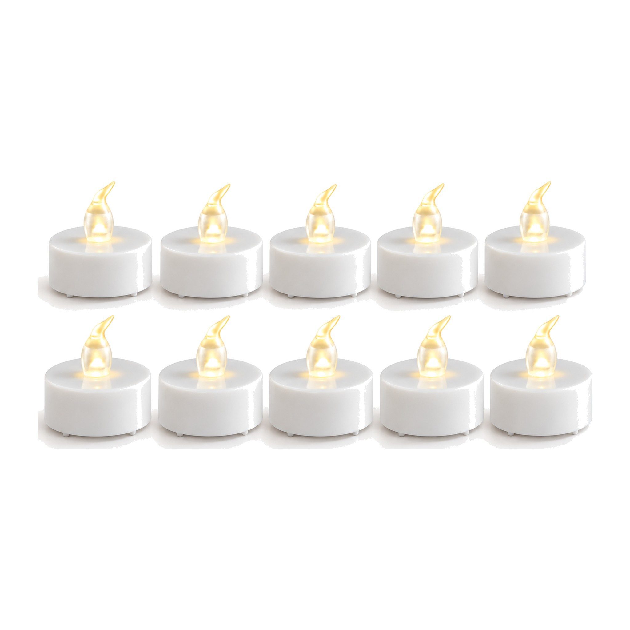 HS.SUPPLY LED-Teelicht flammenlos mit Batterien – Tischdeko & Weihnachtsdeko, LED fest integriert, warmweiß