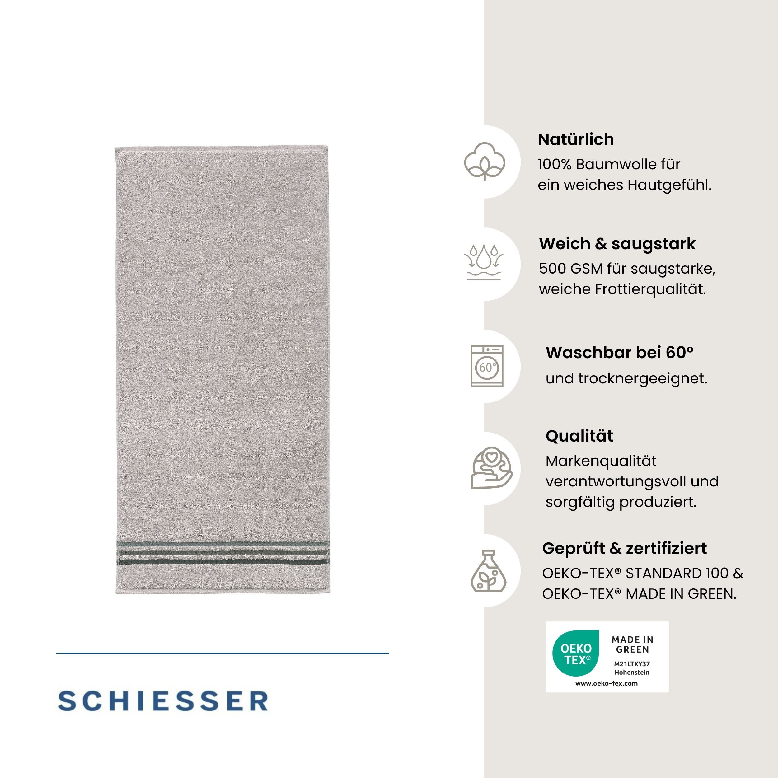 Schiesser Handtücher Skyline Color aus 100 % Baumwolle mit eleganter Streifenbordüre, Frottier (Set, 4-St), OEKO-TEX® MADE IN GREEN – Bild 2 von 5