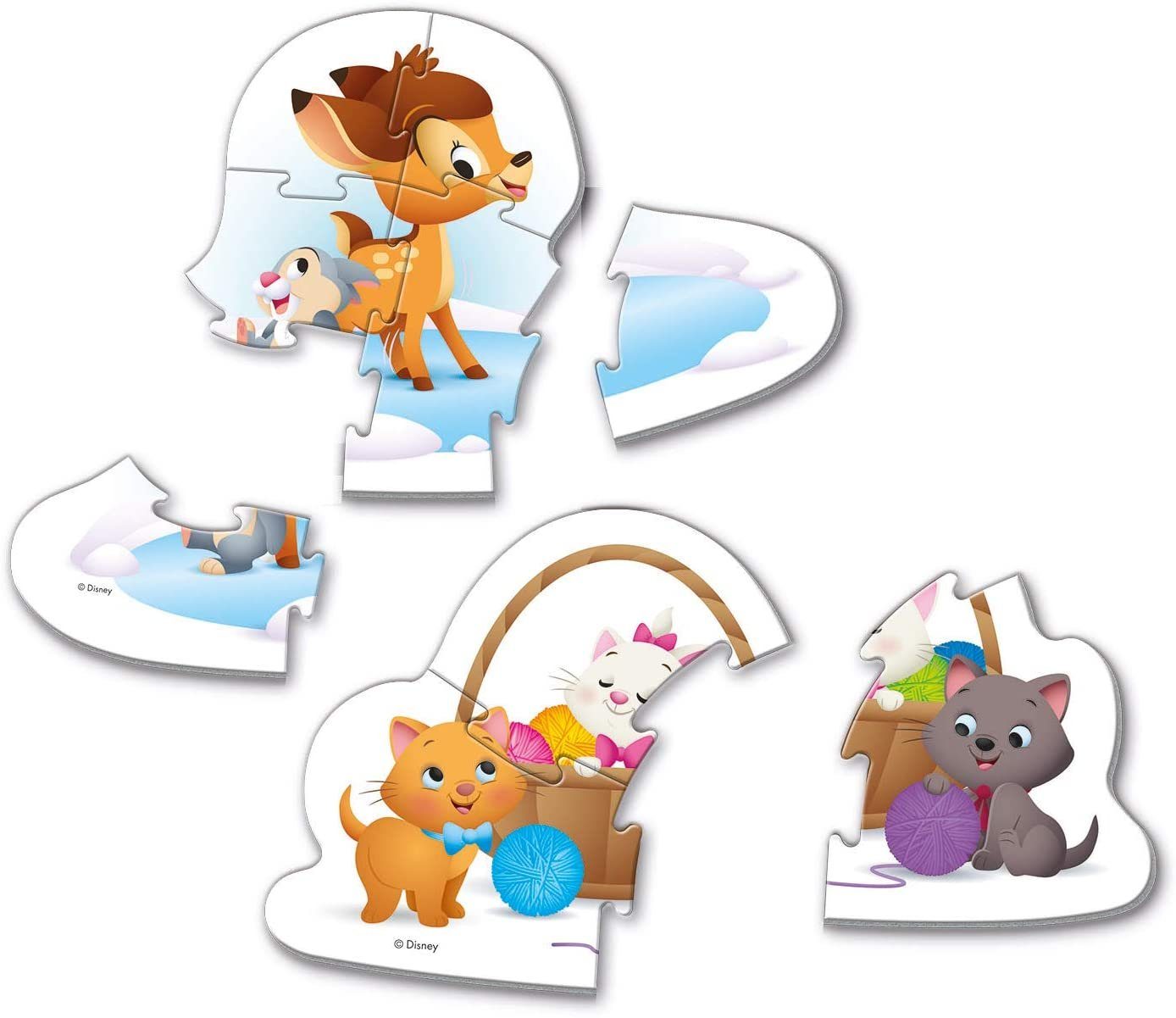 4 Future Friends Disney Play Animal Teile, 6, Puzzle 9, 12 for Puzzleteile Clementoni® 3, Mini-Puzzle