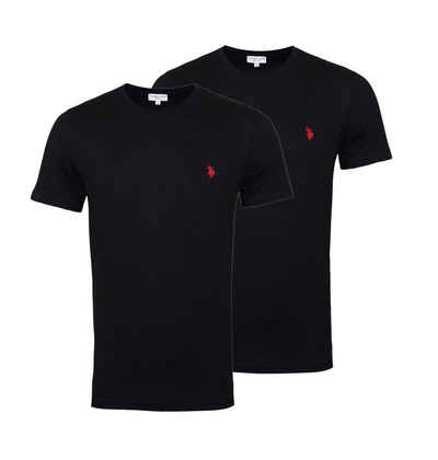 U.S. Polo Assn T-Shirt Basic Rundhals (2er-Pack, 2er-Pack) Doppelpack mit Logodruck