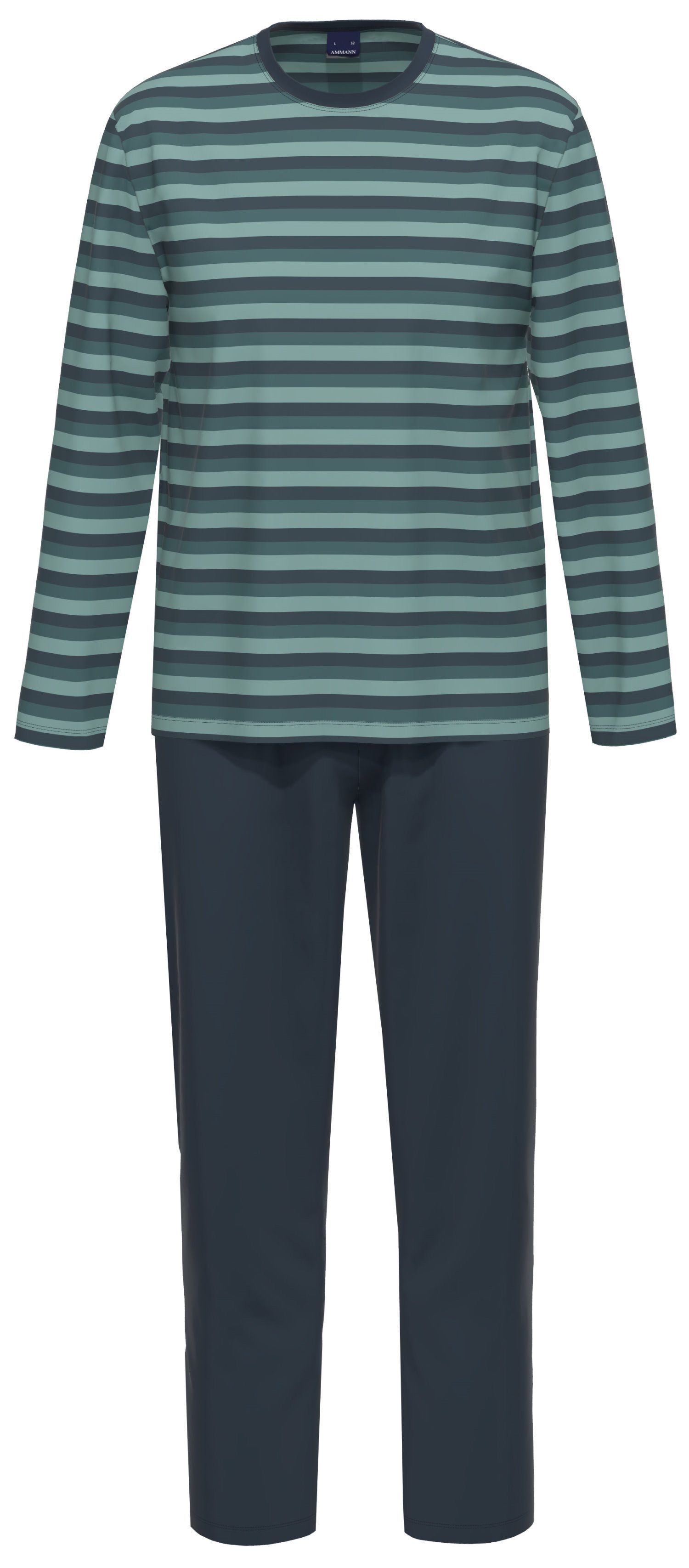 Ammann Schlafanzug Herren pyjama Langarm (2 tlg) Baumwolle