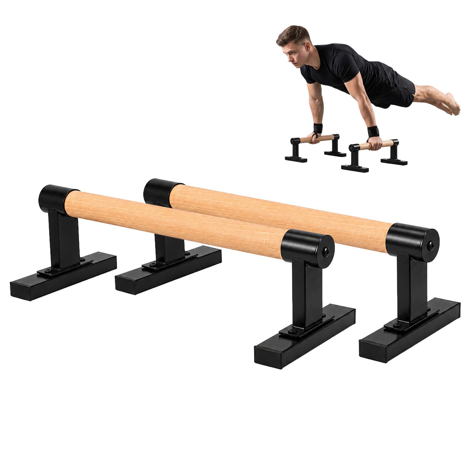 Youyijia Handstandtrainer Calisthenics Parallettes aus Buchenholz Handstand und Liegestützgriffe
