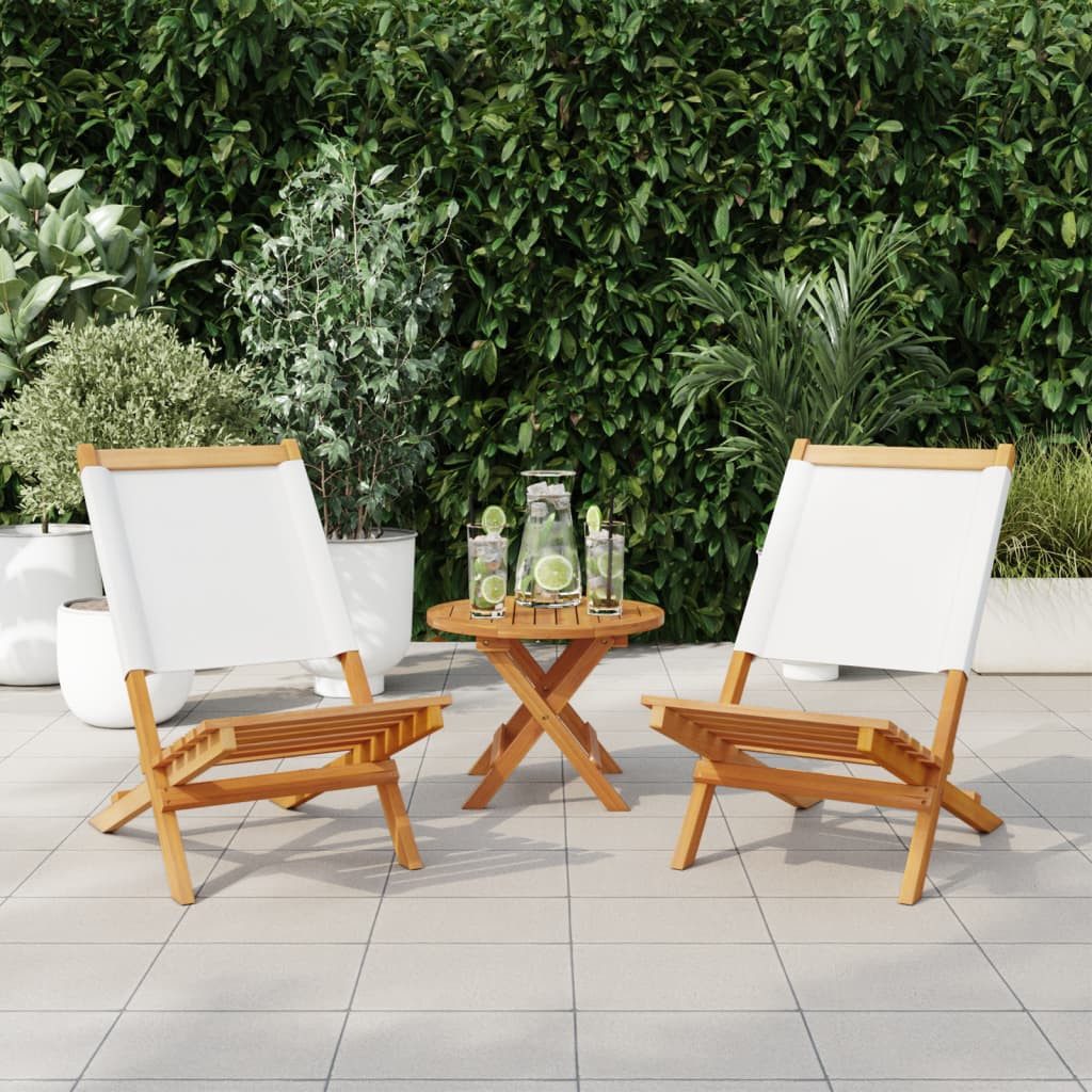 vidaXL Gartenstuhl Gartenstühle 2 Stk. Weiß günstig online kaufen
