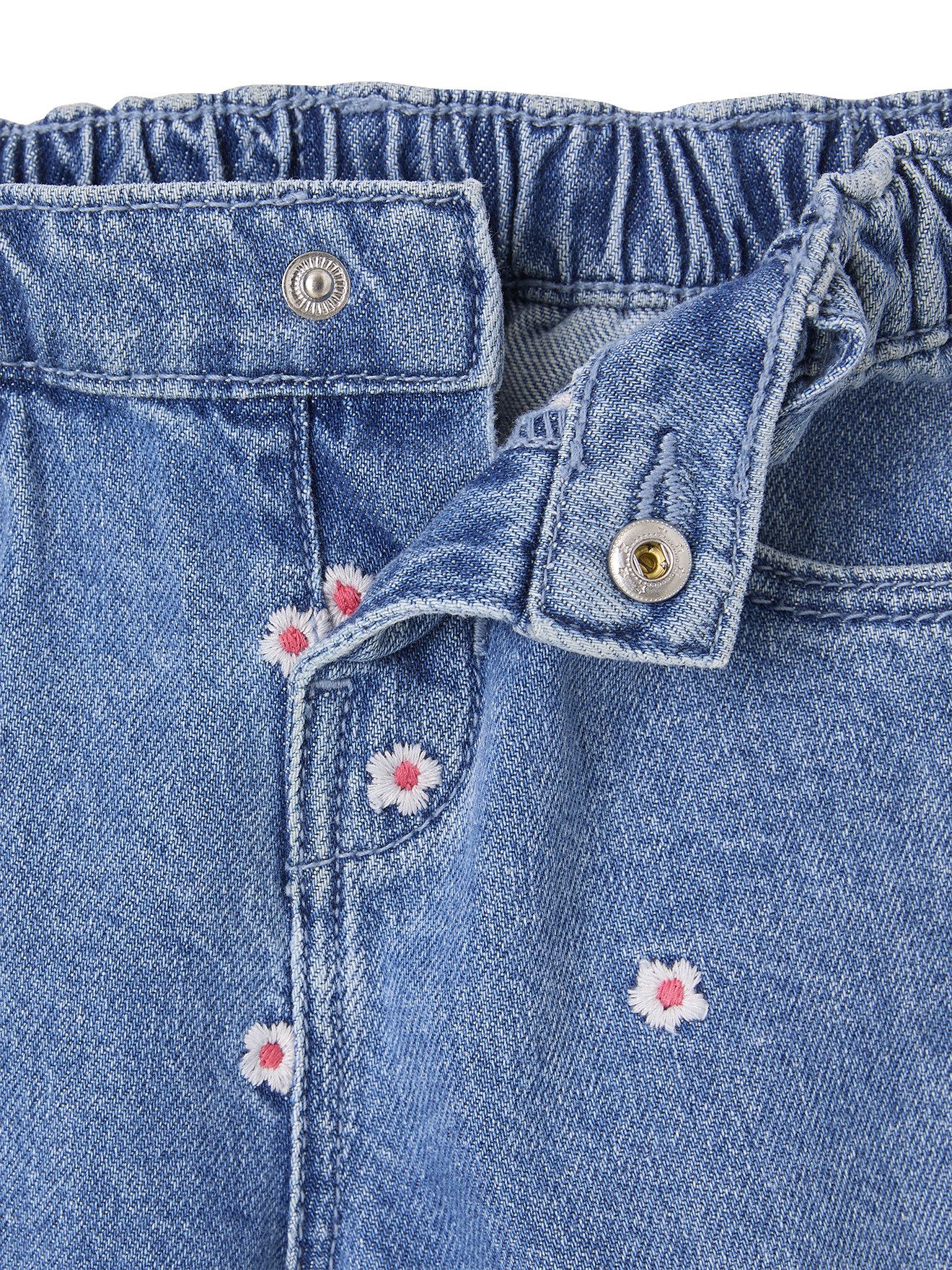 vertbaudet Regular-fit-Jeans Baby Mom-Jeans mit Stickerei Stickerei – Bild 3 von 5