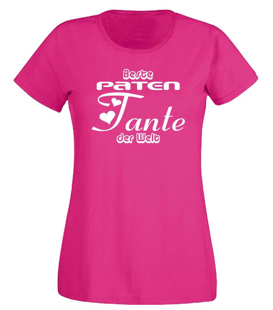 G-graphics T-Shirt Beste Patentante der Welt Slim-fit Damen T-Shirt mit Statement / Spruch als Frontprint