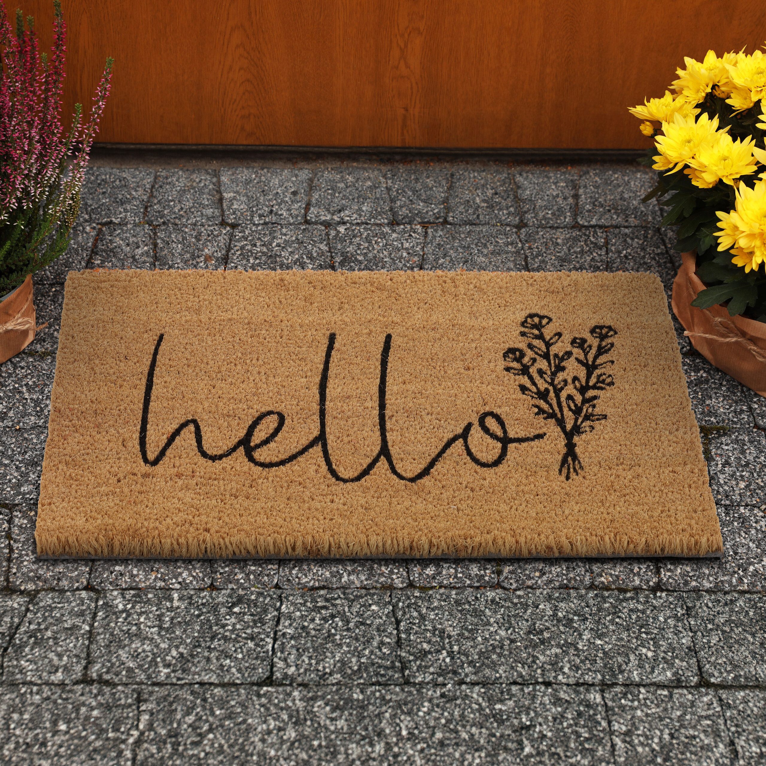 relaxdays Fußmatte Kokos Fußmatte "Hello", rechteckig, günstig online kaufen