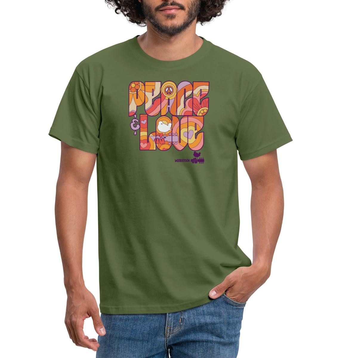 Spreadshirt T-Shirt Woodstock Peace Love Hippie günstig online kaufen