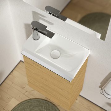 Bernstein Badmöbel-Set LAVOA, (Komplett-Set, Waschtischunterschrank 40cm mit Waschbecken), Farbe & Griff wählbar / vormontiert / feuchtigkeitsresistent