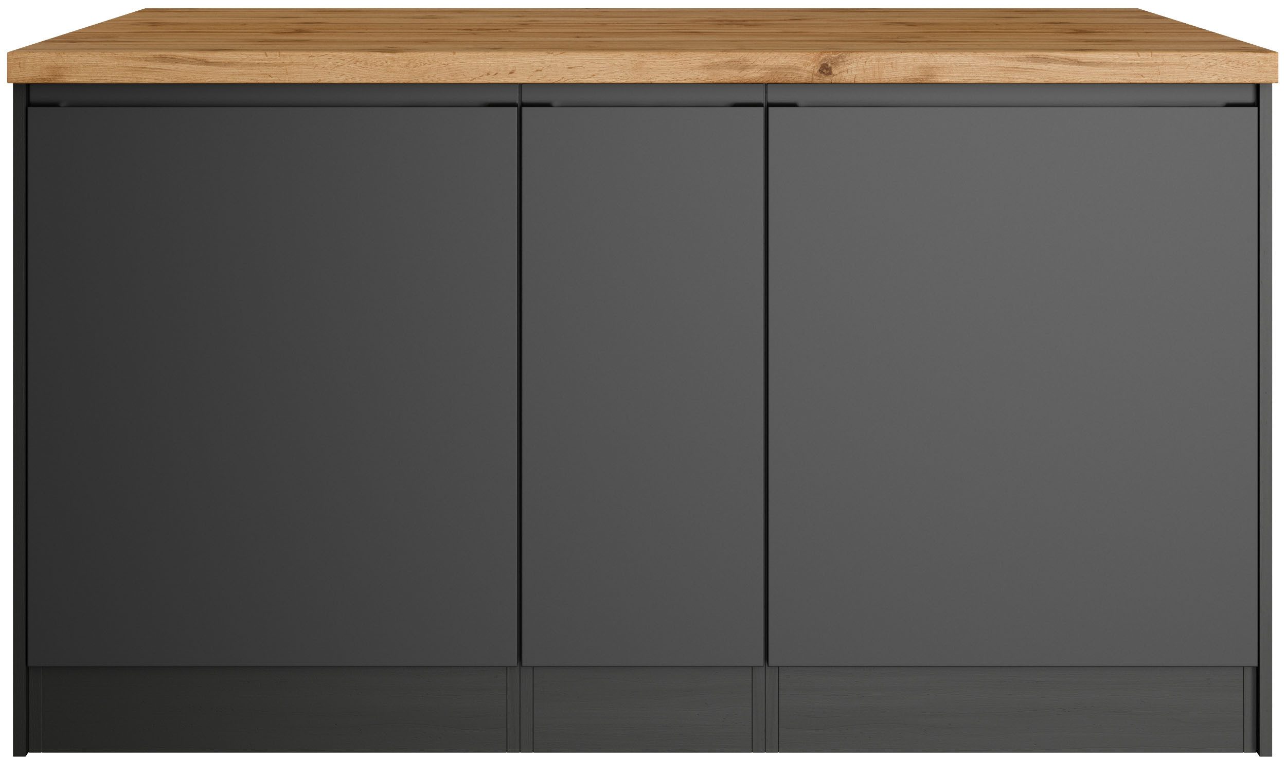 KOCHSTATION Kücheninsel KS-Bruneck, Breite 153 cm, MDF-Fronten, Arbeitsplatte 38mm stark