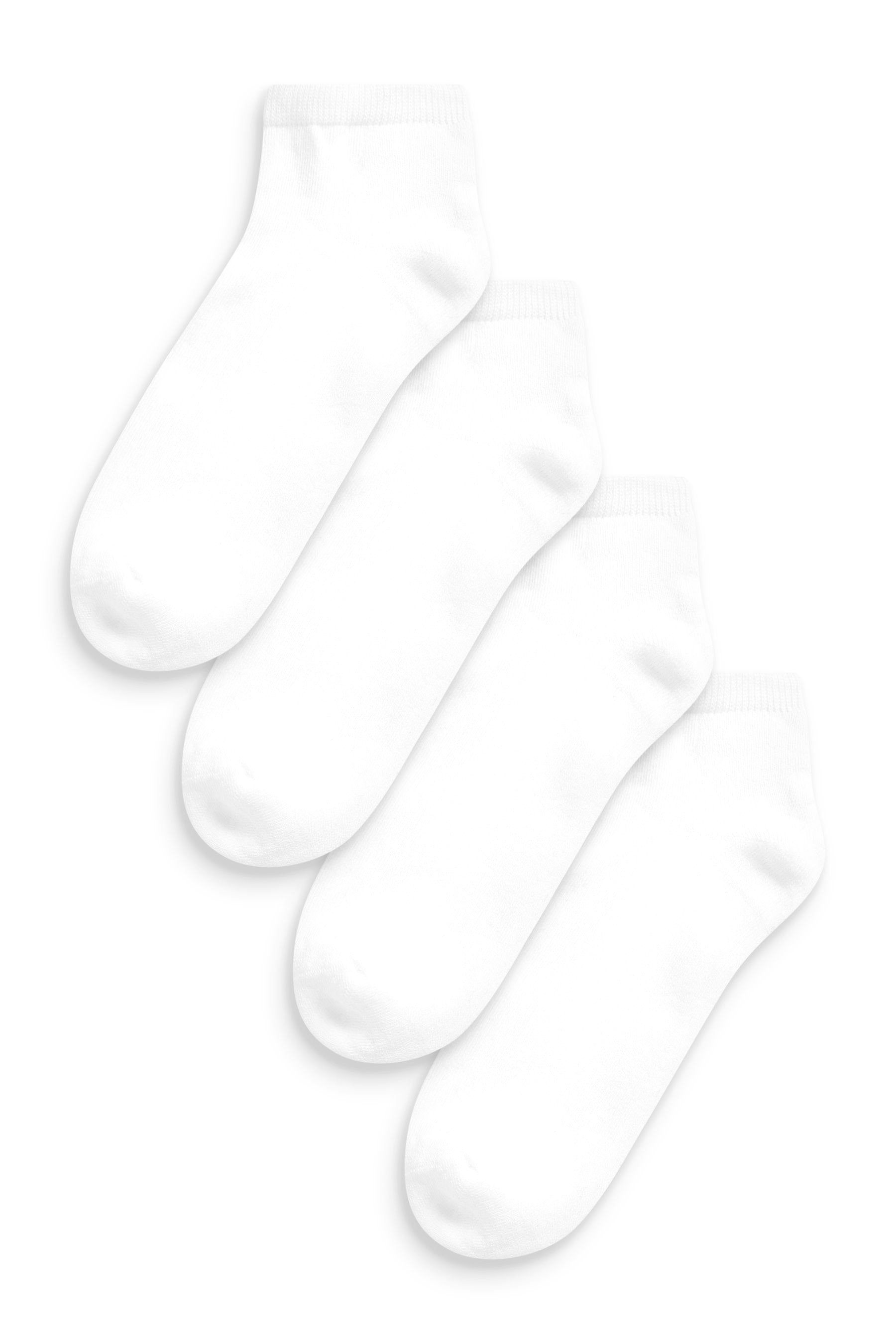 Next Sneakersocken Sneakersocken mit gepolsterter Sohle, 4er-Pack (1-Paar) White