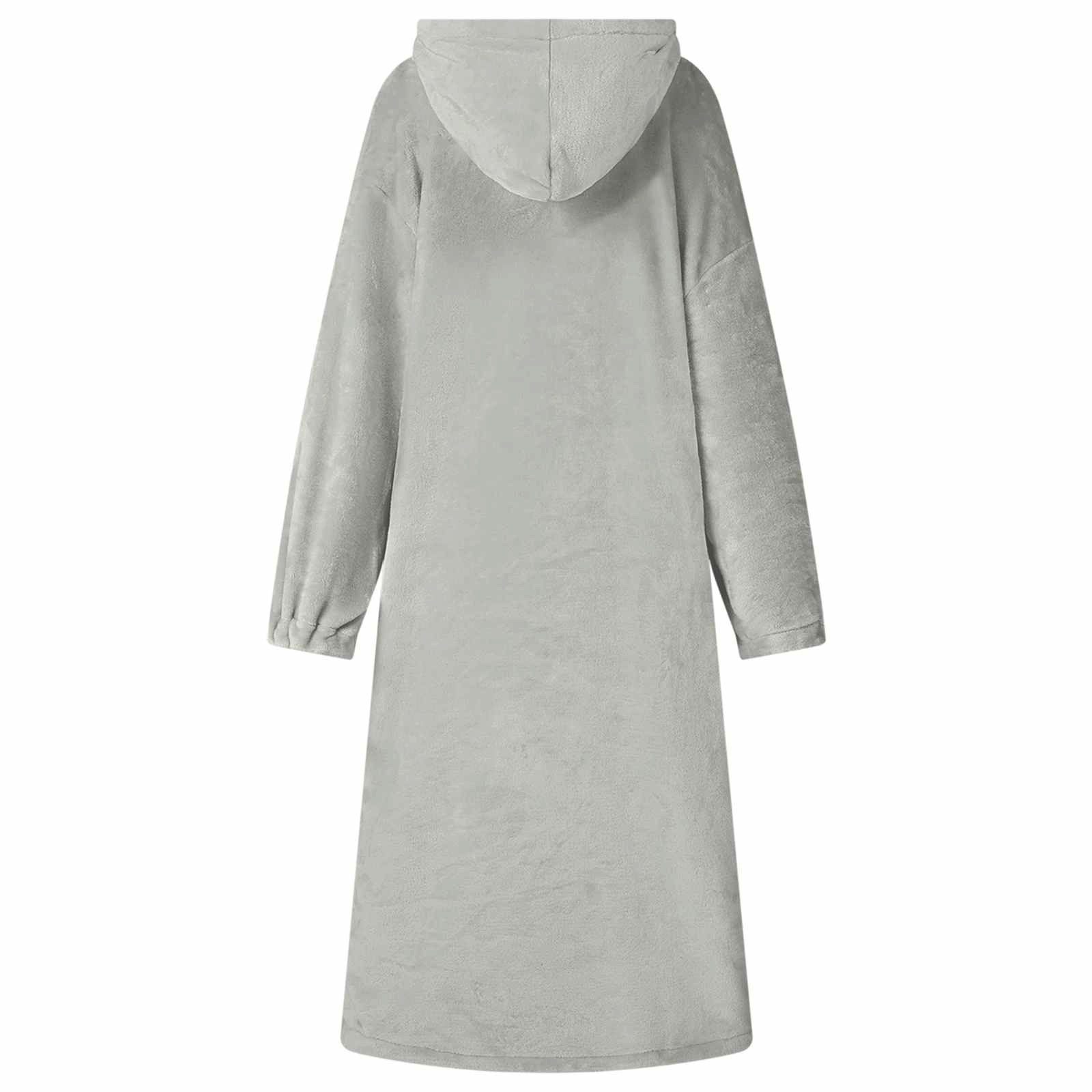 vidaXL Unisex-Bademantel Decken-Hoodie Grau M Flanell, Flanell