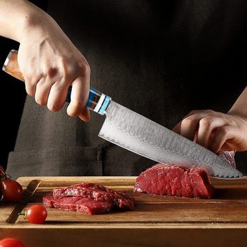 Coisini Messer-Set Damastmesser Damaststahl Küchenmesser Set Messer-Set (3-tlg)