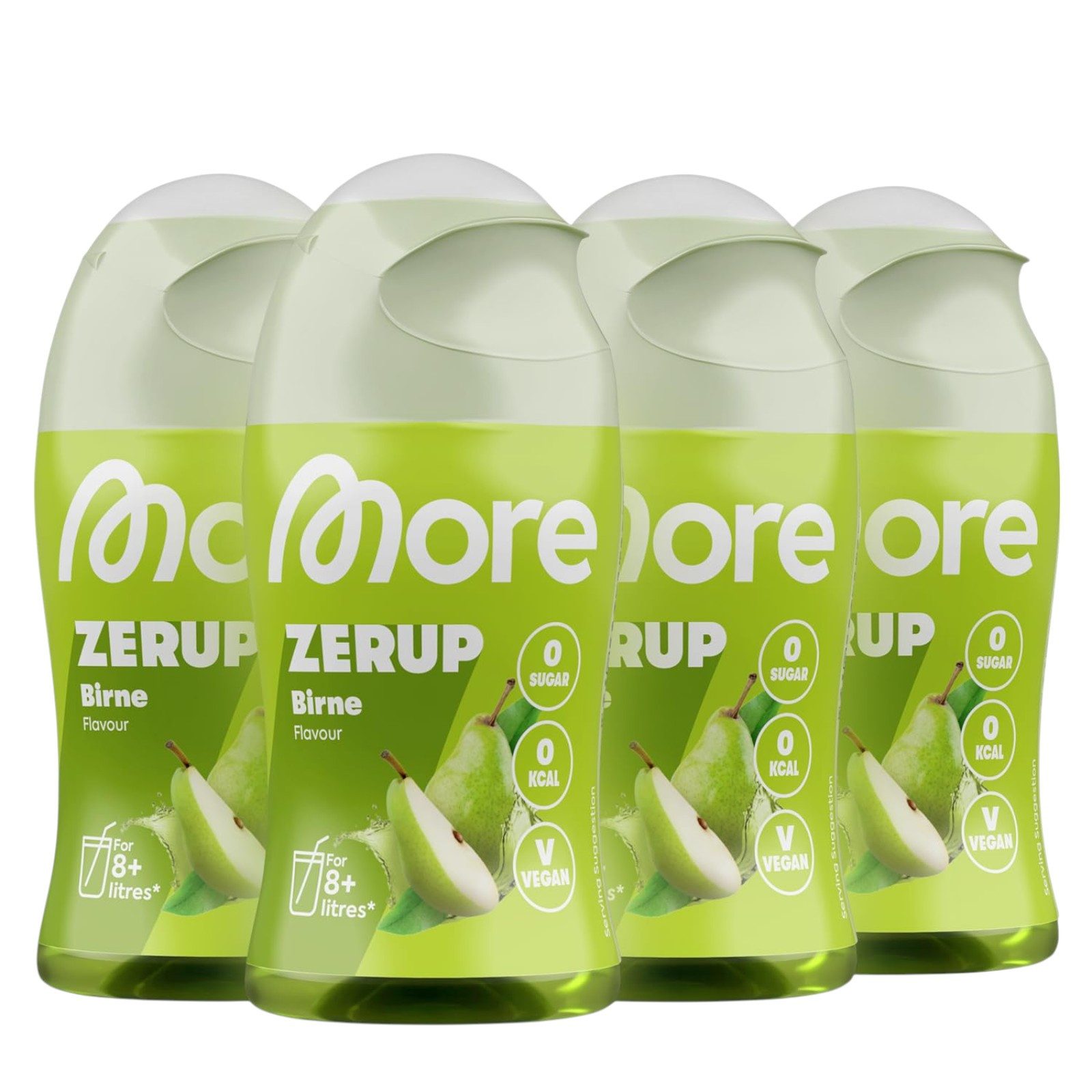 MORE Zerup, Birne, 4 x 65 ml, für bis zu 32 l Fertiggetränk Tropfen