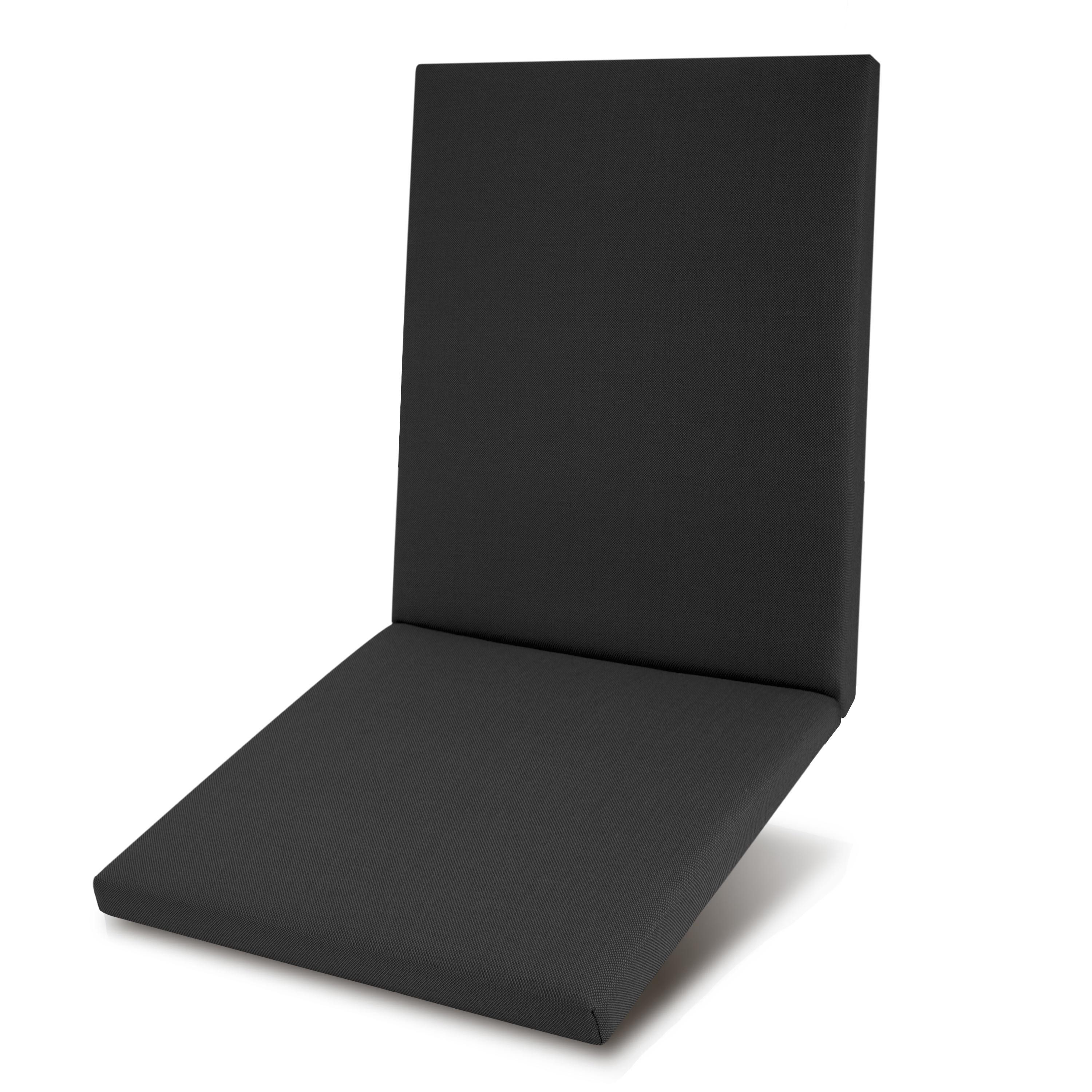 Beautissu Sitzauflage Premium Niedriglehner Auflage 100% Wasserdicht 100x50cm, Anthrazit, UV-beständig Bequem Pflegeleicht Waschbar Sitzkissen Gartenstuhl