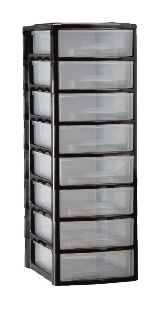 M home Schubladenbox Bürobox Briefablage DIN A4 8 Ablage Fächer Organizer Ablagebox XL, mit 8 Fächern mit Griffmulde im DIN A4 Format