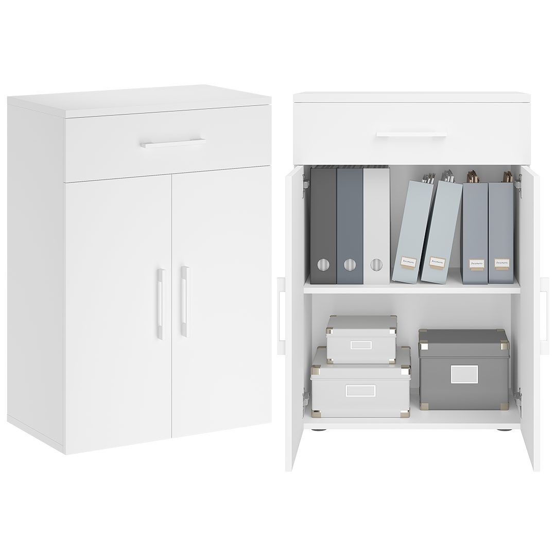 Bellamio Mehrzweckschrank Apol 88 cm hoch (2 Fächer & 1 Schublade, Weiß) Bü günstig online kaufen