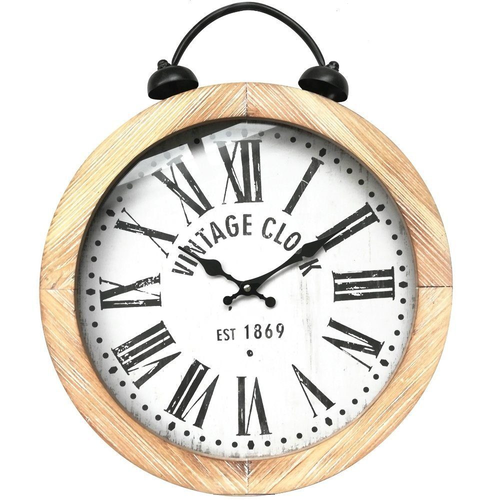 Wanduhr Holzuhr 48 cm  Design 1 dunkel Uhr Modern Paris Nostalgie  XL 
