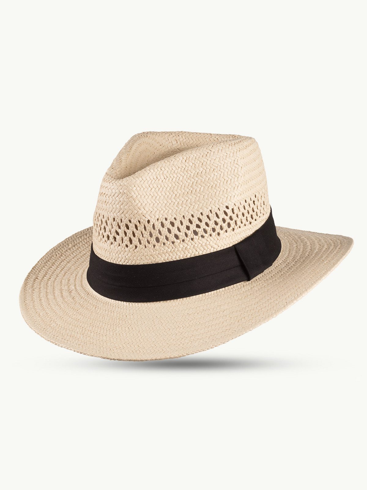 Scippis Strohhut SCIPPIS Sommerhut „Salerno“ – Natur Strohhut mit schwarzem Band