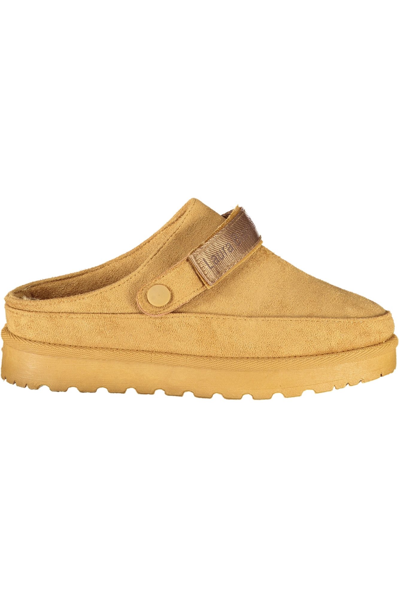 Laura Biagiotti Schlappen Braune Damen-Winterclogs mit Fell und verstellbarem