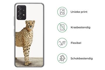 MuchoWow Handyhülle Leopard - Tiere - Weißer Hintergrund - Kinder - Jungen - Mädchen, Phone Case, Handyhülle Samsung Galaxy A53, Silikon, Schutzhülle