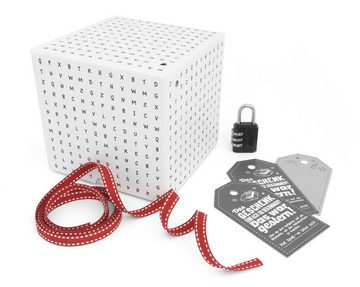SURPRISA Geschenkbox Rätselbox, persönliche Geschenkverpackung + Rätselspiel - für Freundin, Freund, zur Hochzeit oder zum Geburtstag - weiß