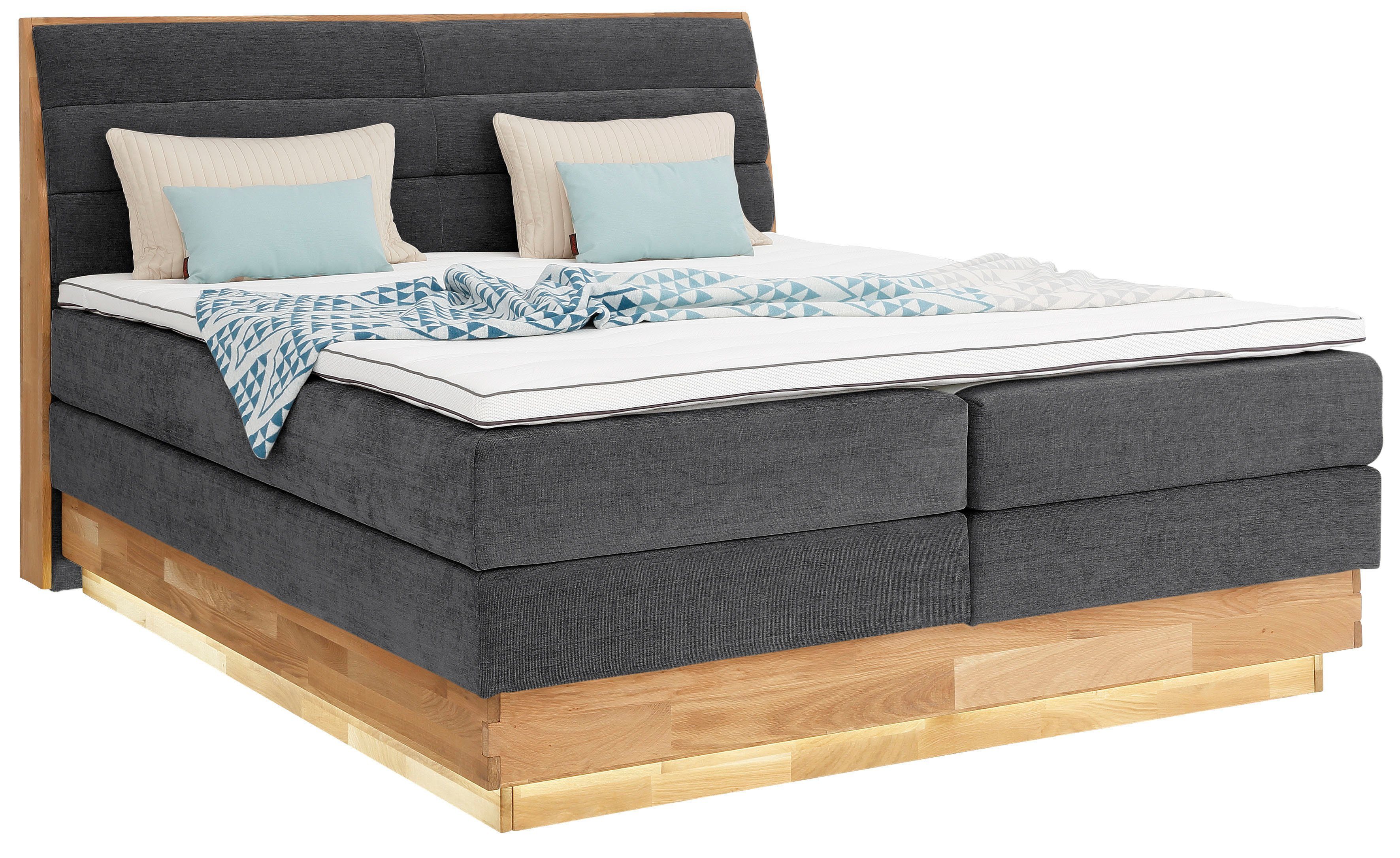 OTTO home Boxspringbett JENNA in verschiedenen Farben und Breiten erhältlich (inkl. 7-Zonen-TFK-Matratze und Topper), LED-Beleuchtung, mit zertifizierten, recyc – Bild 2 von 5