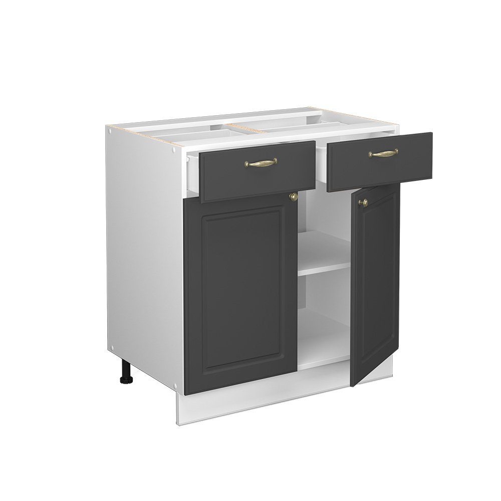 Vicco Unterschrank Fame-Line, Anthrazit-Gold/Weiß, 80 cm, günstig online kaufen