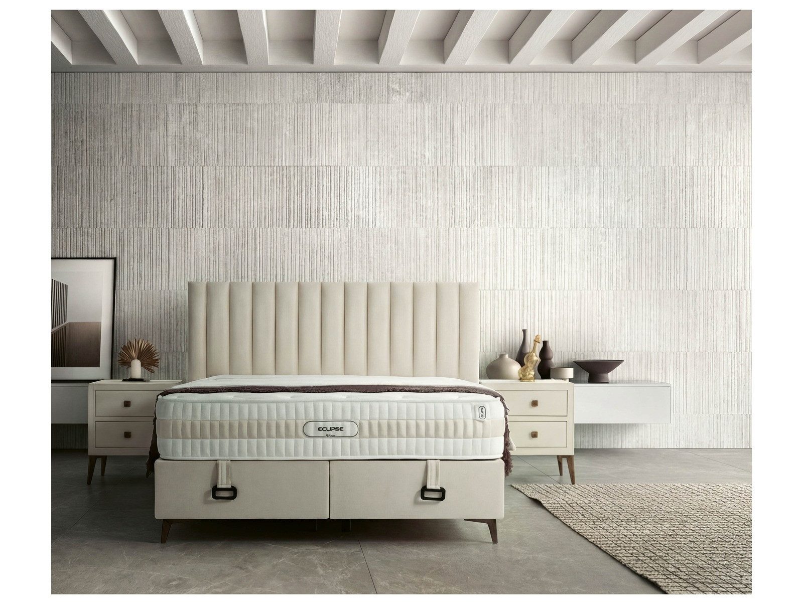 Villa Möbel Boxspringbett Eclipse (Bett Set, Bett Set aus Bettkasten, Kopft günstig online kaufen