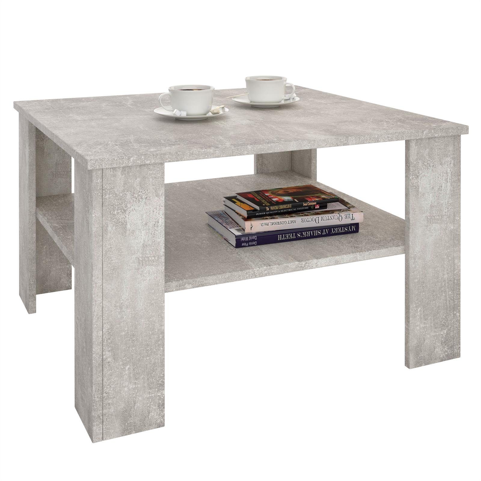 CARO-Möbel Couchtisch FELICE, Couchtisch Wohnzimmer Beistell 68 x 68 cm Sofa mit Ablage in versch. F