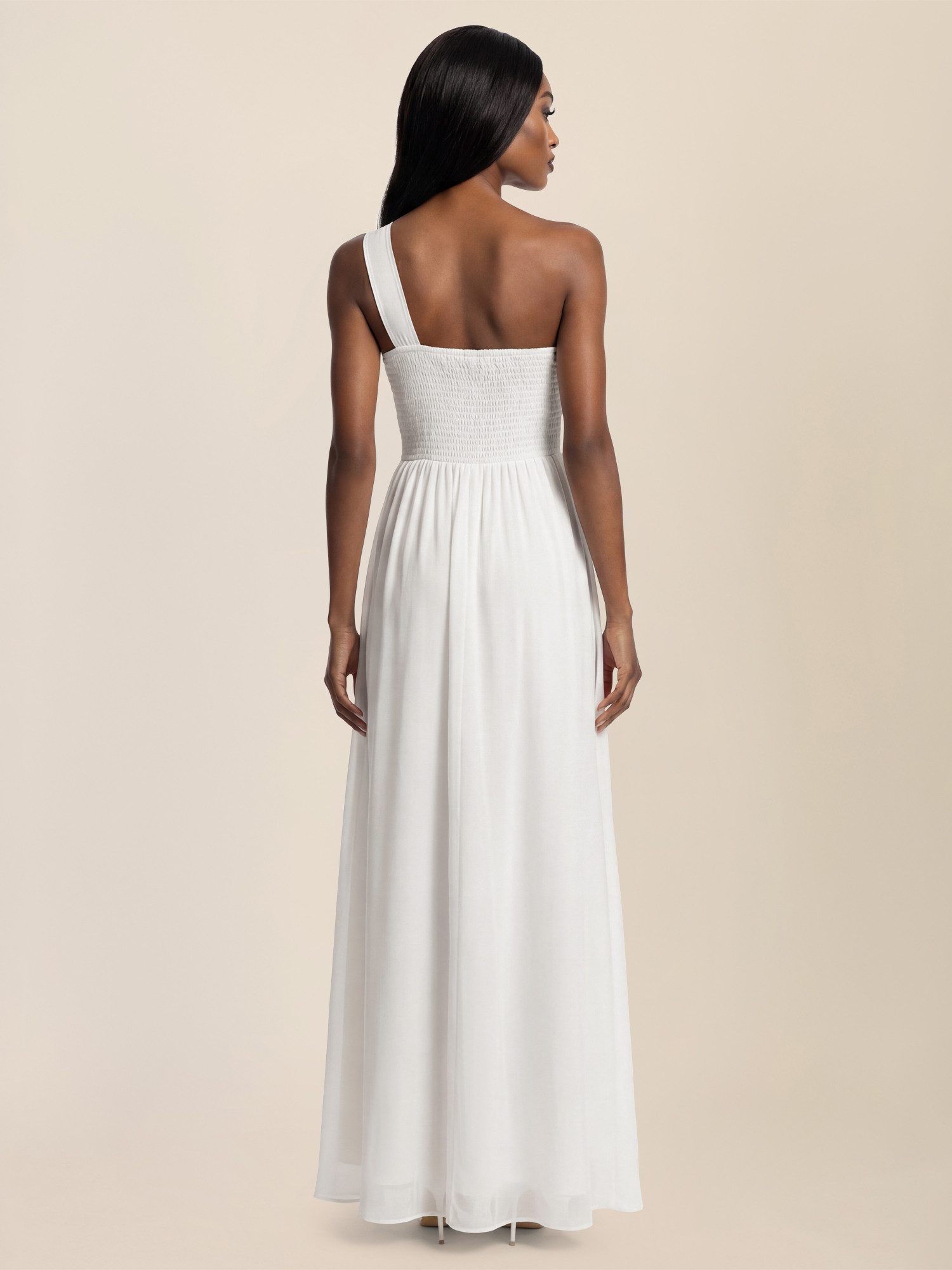 Apart Chiffonkleid mit One-Shoulder-Design