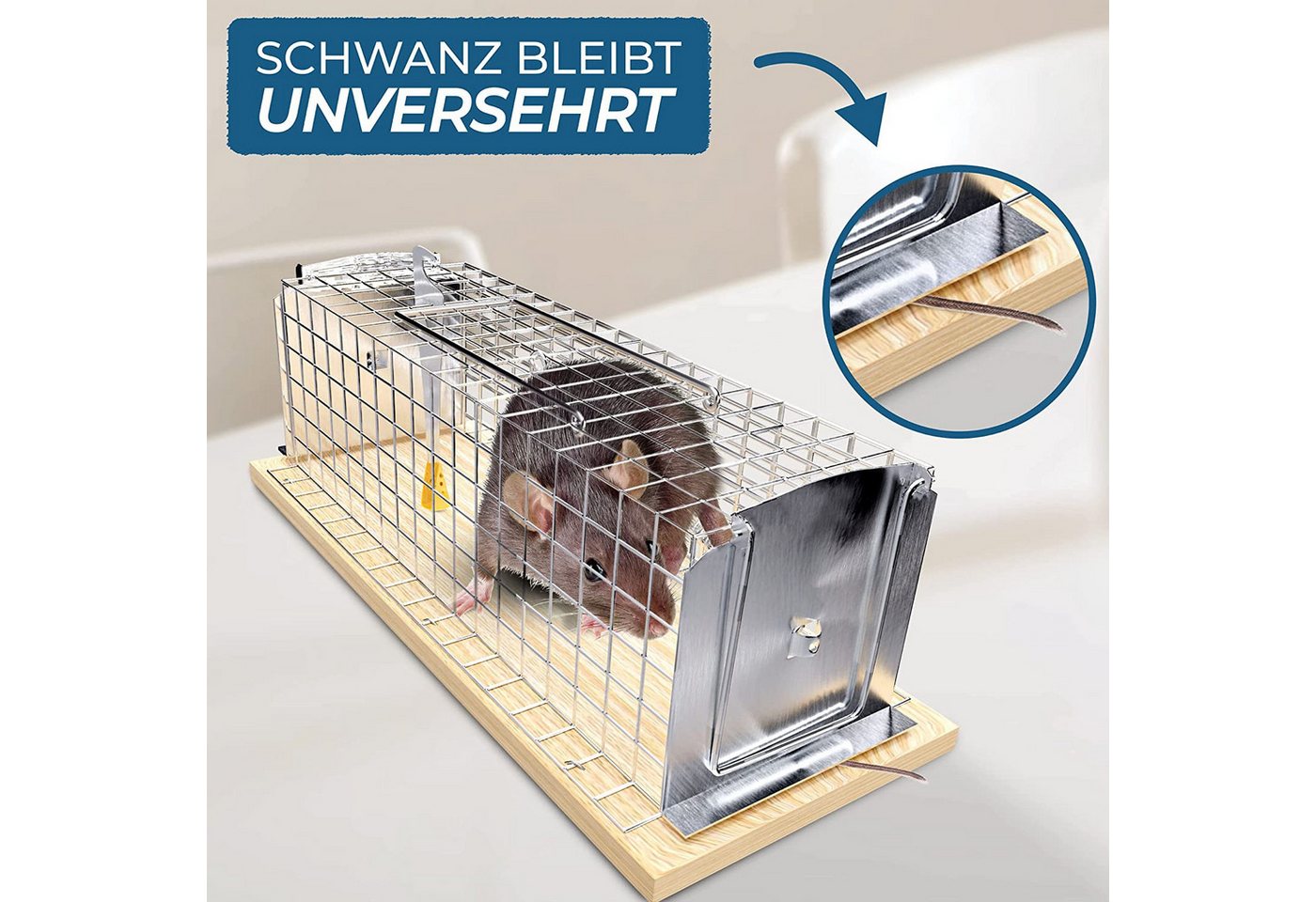 Thumbnail - Praknu Lebendfalle 4 lebend Mausefallen Klein - Tierfreundlich & Wiederverwendbar, Aus nachhaltigem FSC Holz - Sofort Ei...