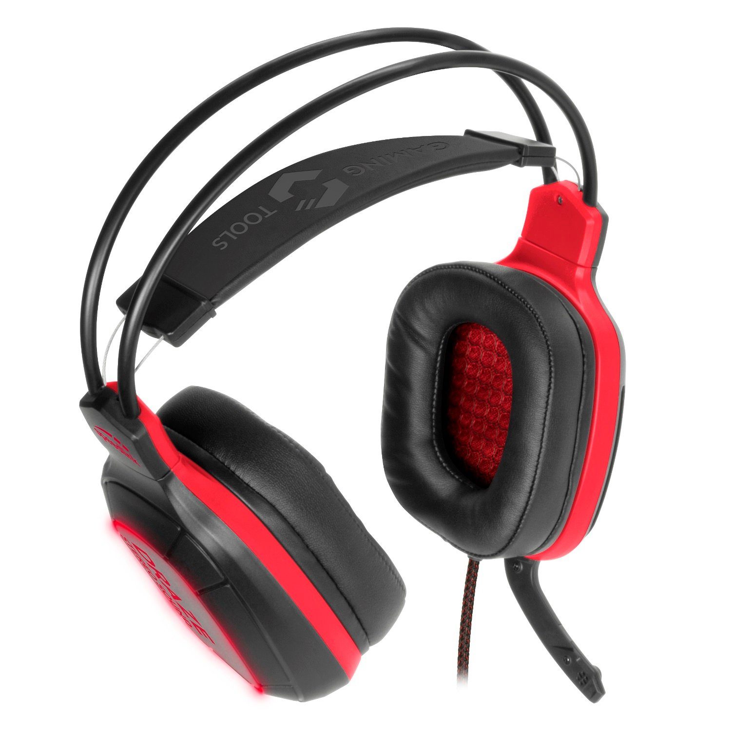 Speedlink DRAZE Gaming Over-Ear Headset LED Beleuchtung Gaming-Headset (Kabelfernbedienung mit Lautstärkeregeler, Mikrofon-Stummschaltung, Stereo, Kabelfernbedienung Lautstärkeregler + Stummschaltung für PC Notebook)