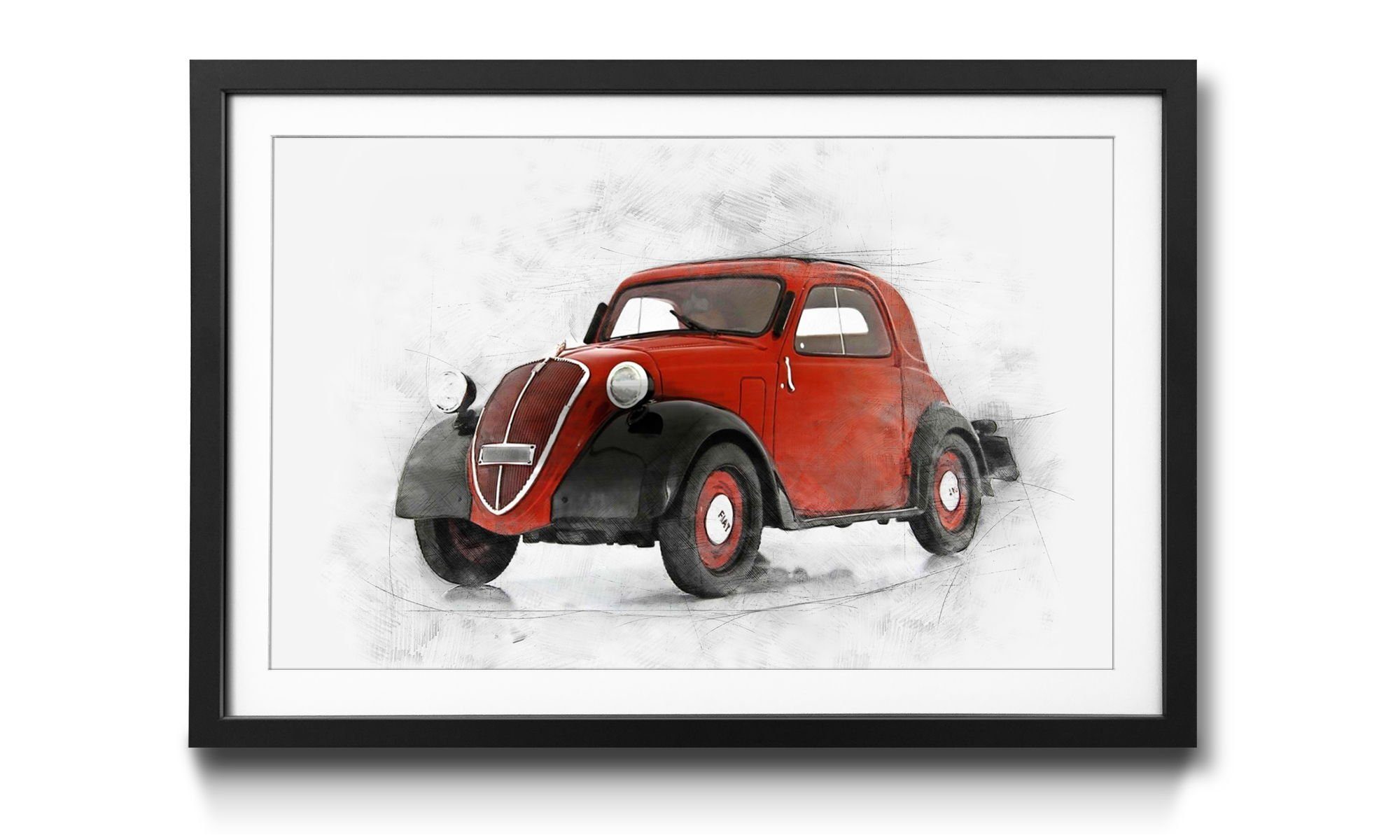 WandbilderXXL Bild mit Rahmen Topolino, Auto, Wandbild, in 4 Größen erhältlich