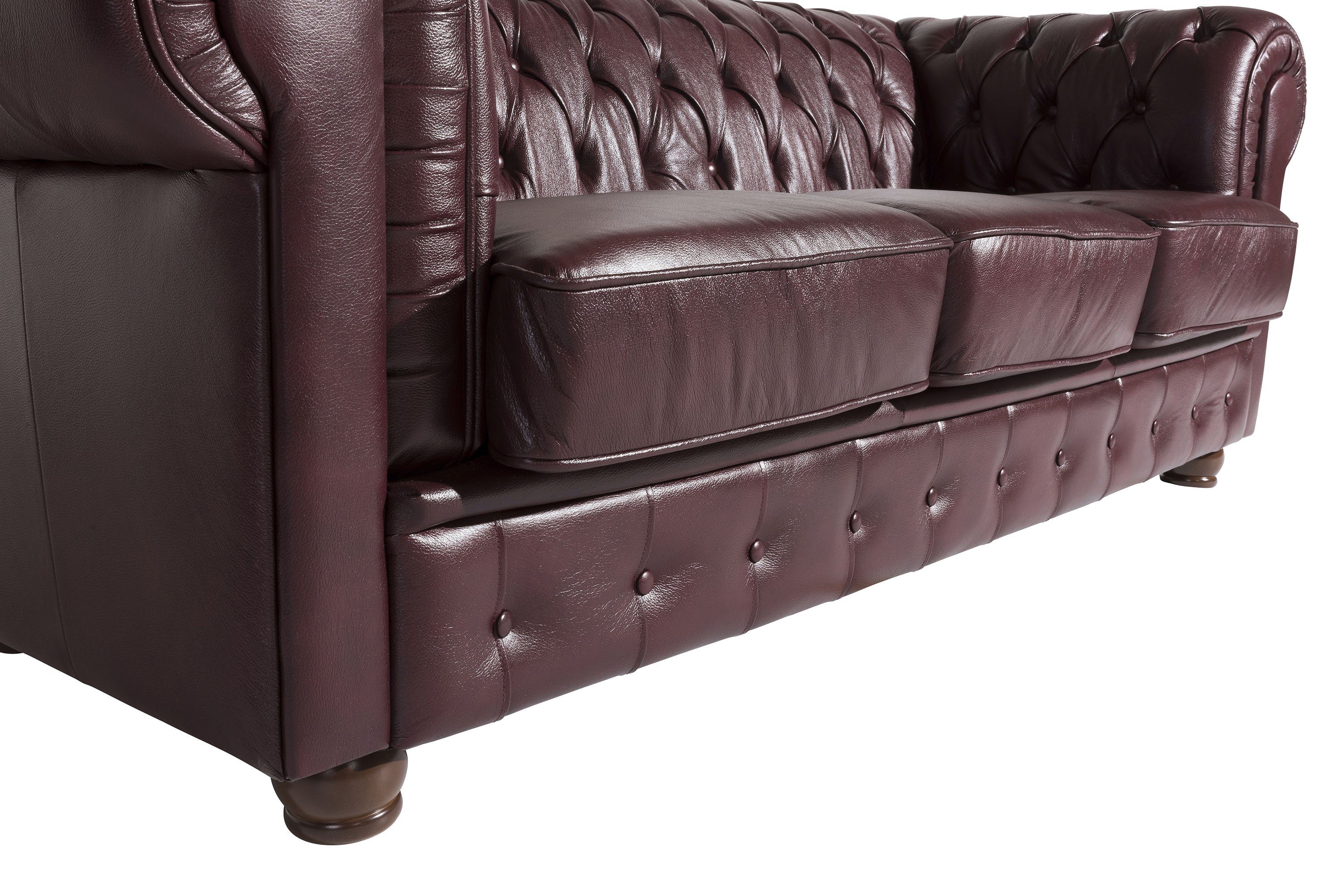 Made Max Winzer® Germany Sofa in Sofa Bridgeport Stück, Wischleder 3-Sitzer 1 rot,